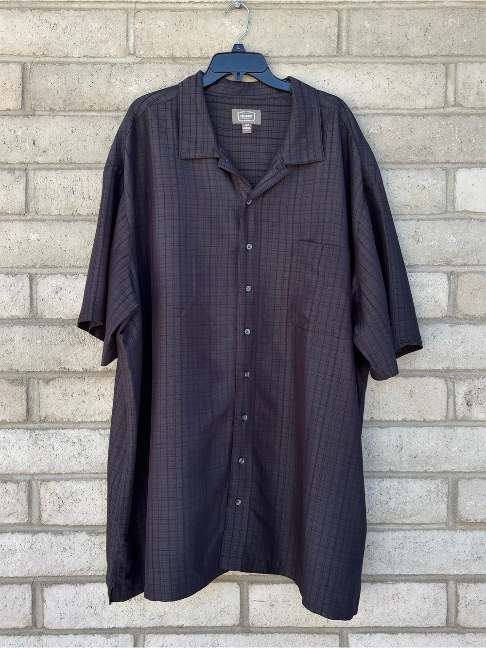 The Foundry Black Short Sleeve Button Down Shirt Size 4XLT